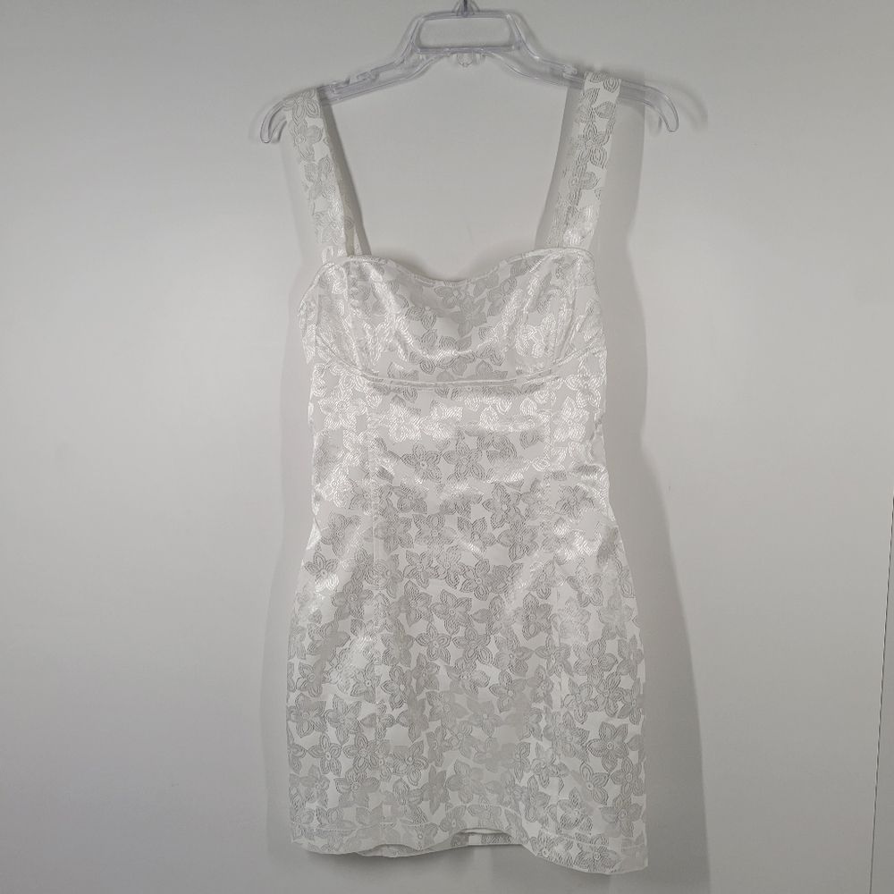 Lucy in the Sky White Floral Jacquard Mini Dress